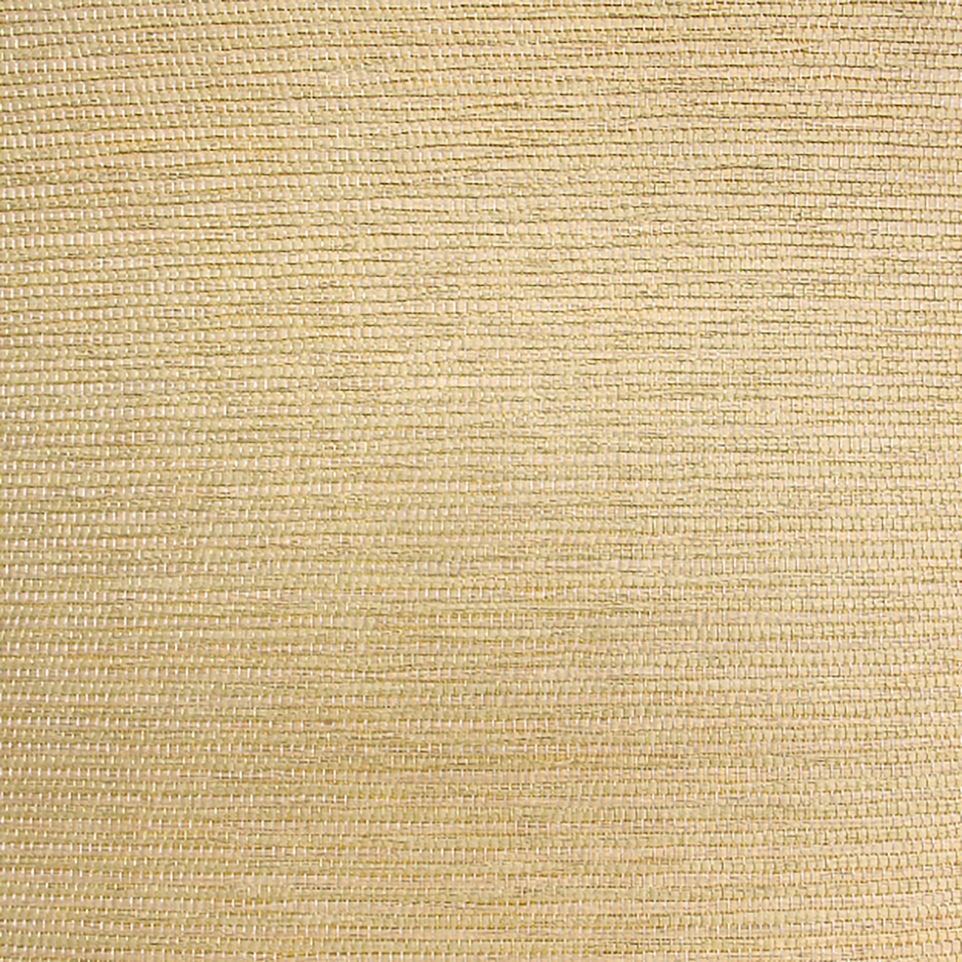 Close-up of woven grasscloth wallpaper texture in warm orange, rust, yellow & gold tones.