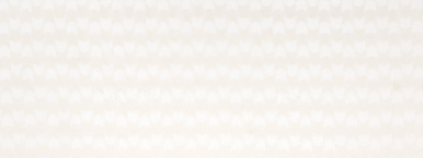 Pale cream drapery fabric with a soft, smooth texture and a subtle wave pattern.