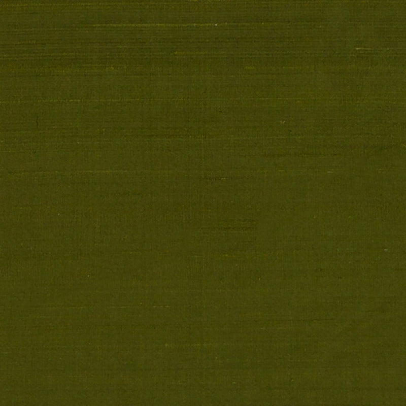Olive green drapery fabric swatch with a fine woven texture & matte finish.