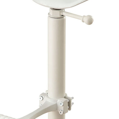 White Iron Backless Adjustable Height Bar Chair