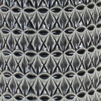 15" Gray Geometric Cylinder Terracotta Table Vase