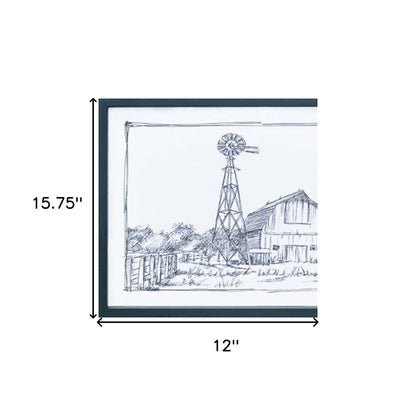 Set of Two Black And White Framed Art