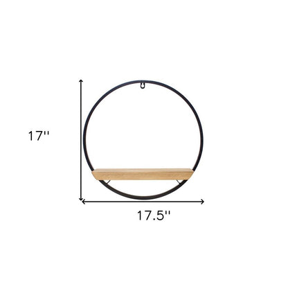 17" X 6" Brown Metal Circle Hanging Dimensional Sculpture