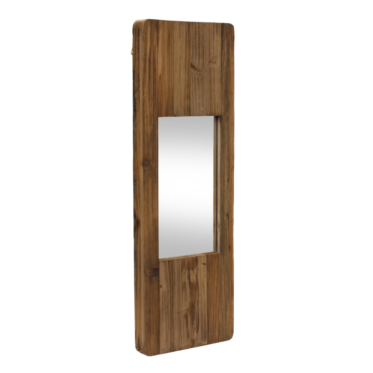 29" Brown Wood Framed Accent Mirror