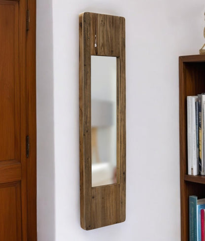 40" Brown Wood Framed Accent Mirror