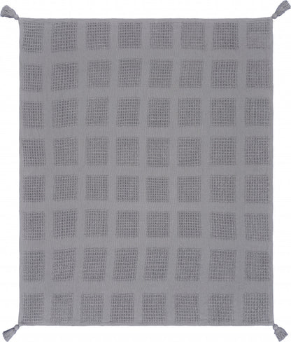 50" X 60" Green Woven Cotton Throw Blanket with Tassels