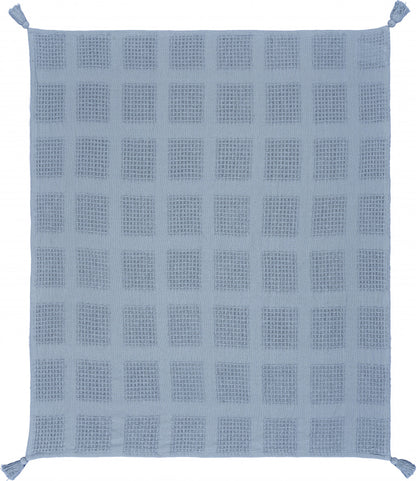 50" X 60" Green Woven Cotton Throw Blanket with Tassels