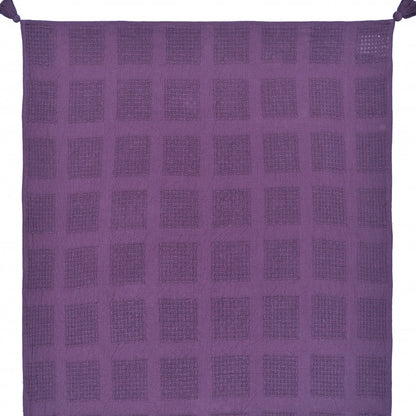 50" X 60" Green Woven Cotton Throw Blanket with Tassels