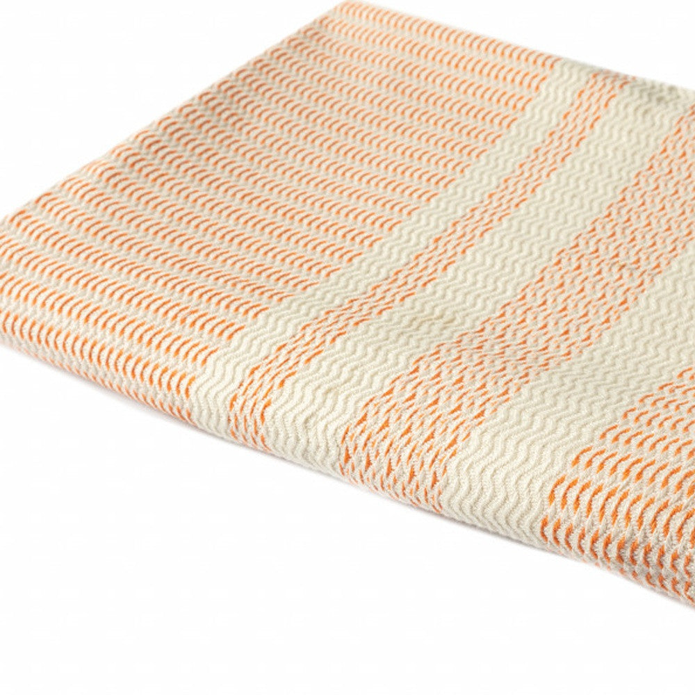 Turquoise Woven Cotton Striped Throw Blanket