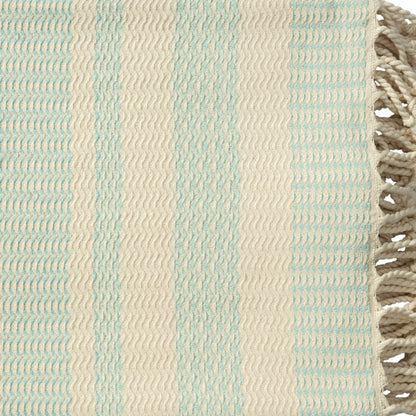 50" X 60" Orange Woven Cotton Striped Throw Blanket with Fringe