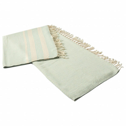 50" X 60" Orange Woven Cotton Striped Throw Blanket with Fringe