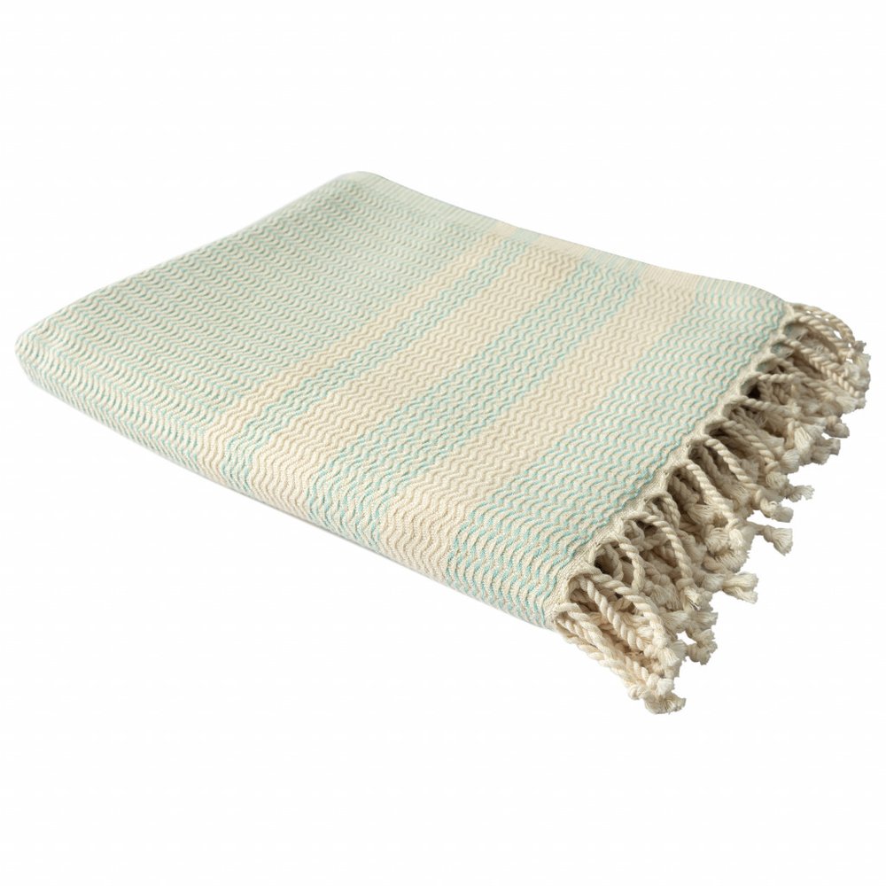 50" X 60" Orange Woven Cotton Striped Throw Blanket with Fringe