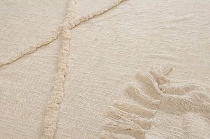 60" X 50" Orange Woven Cotton Throw Blanket with Fringe