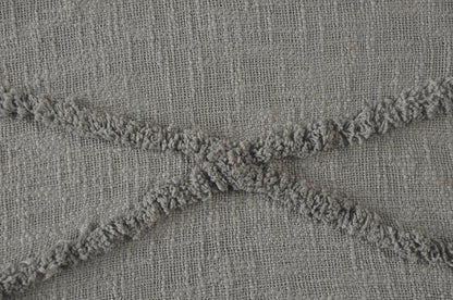 60" X 50" Blue Woven Cotton Throw Blanket with Fringe