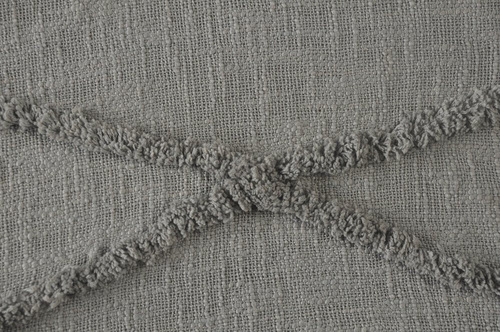 60" X 50" Blue Woven Cotton Throw Blanket with Fringe