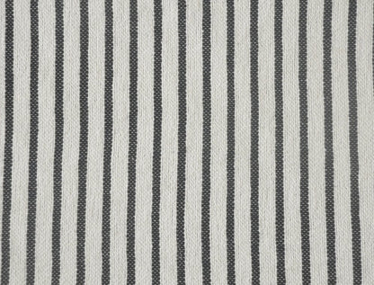 50" X 60" Gray and White Woven Cotton Striped Throw Blanket with Tassels