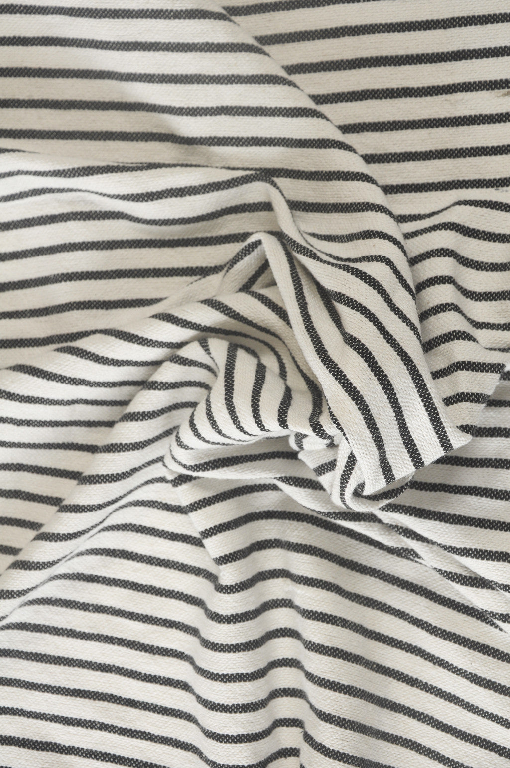 50" X 60" Gray and White Woven Cotton Striped Throw Blanket with Tassels