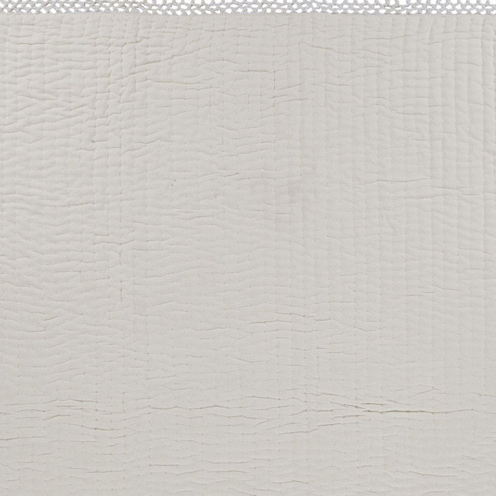 60" X 50" Blue Kantha Cotton Throw Blanket with Embroidery