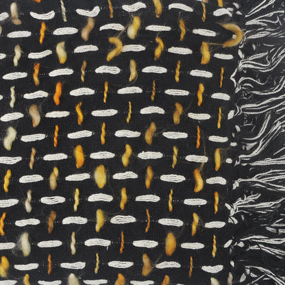 Black and Blue Woven Cotton Geometric Throw Blanket