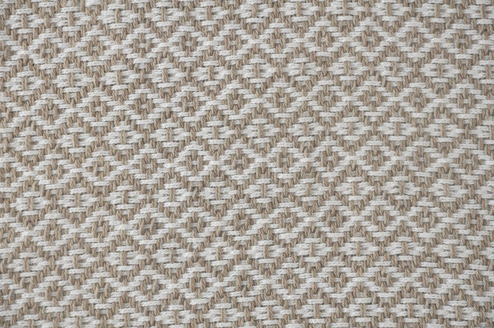 50" X 60" Tan Woven Cotton Geometric Throw Blanket with Fringe