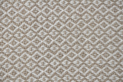 50" X 60" Tan Woven Cotton Geometric Throw Blanket with Fringe