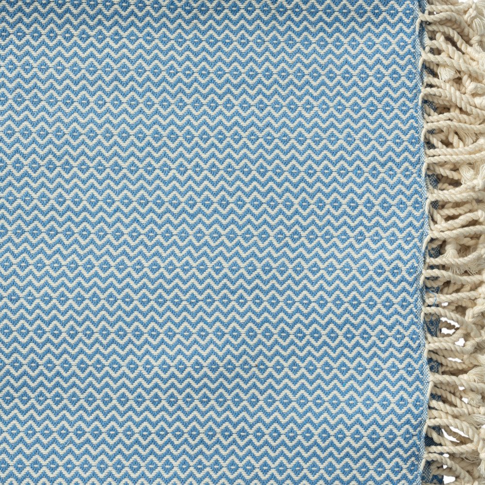 50" X 60" Yellow Woven Cotton Geometric Throw Blanket with Fringe