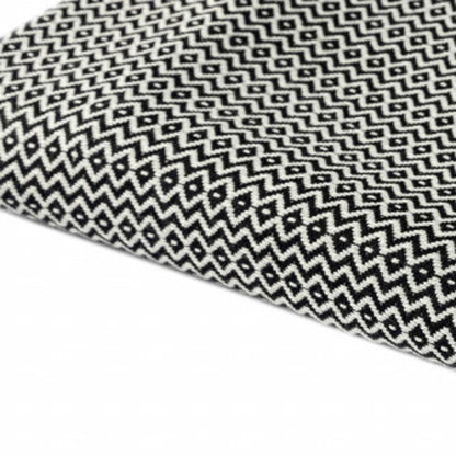 50" X 60" Gray Woven Cotton Geometric Throw Blanket with Fringe