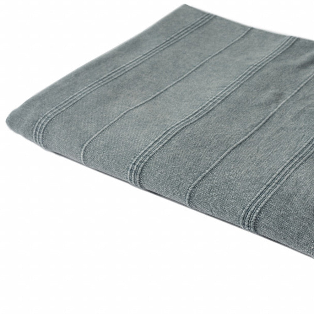 Gray Woven Cotton Striped Throw Blanket