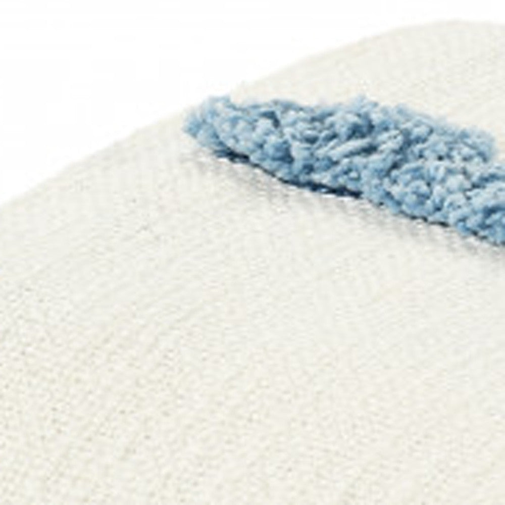 Cream Woven Cotton Geometric Throw Blanket