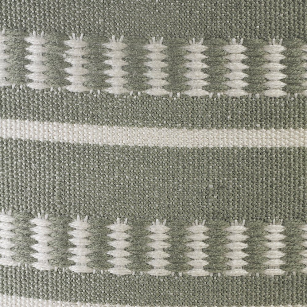 20" Orange Polyester Round Striped Indoor Outdoor Pouf Ottoman