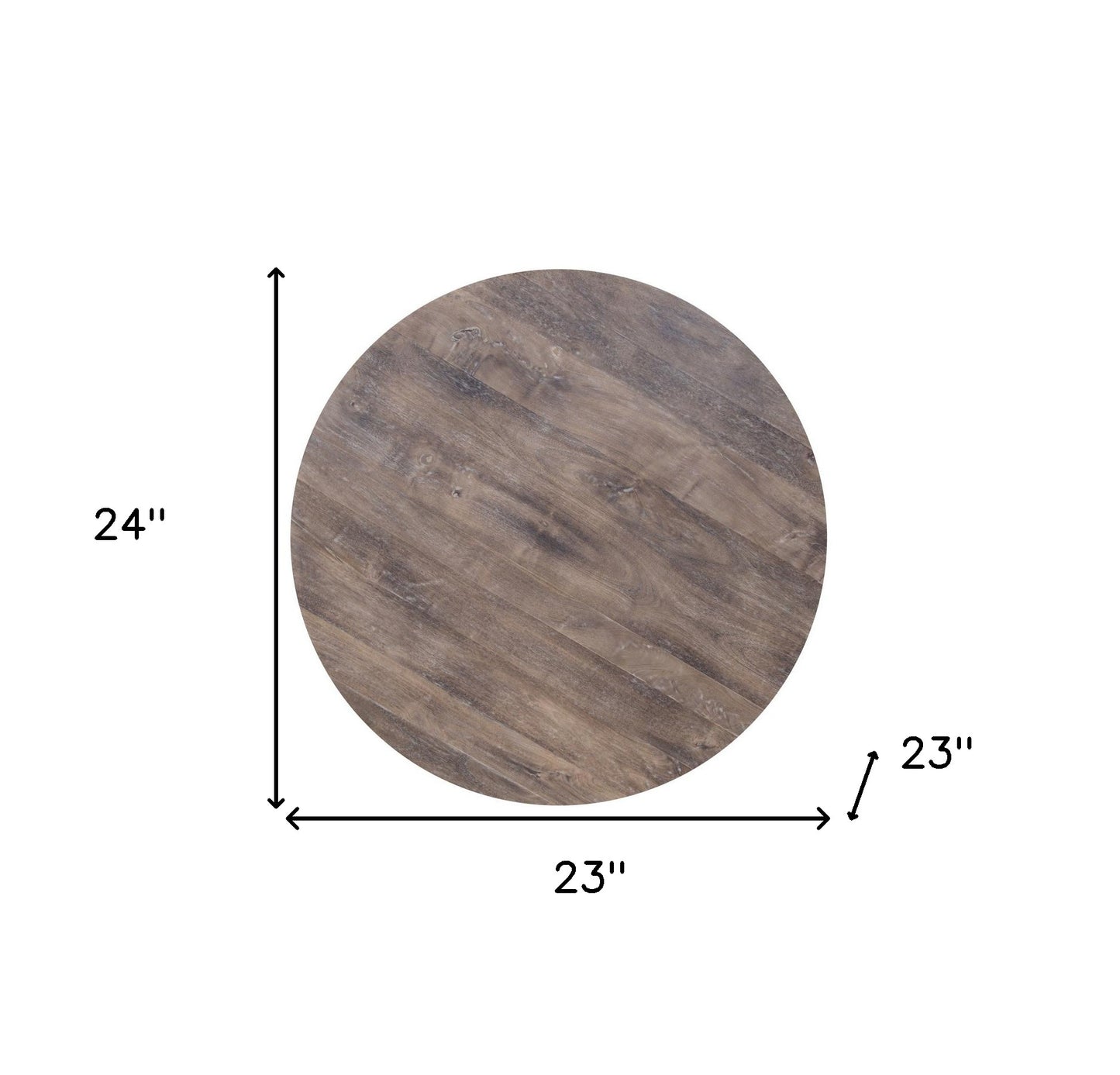 24" Brown Solid Wood Round End Table