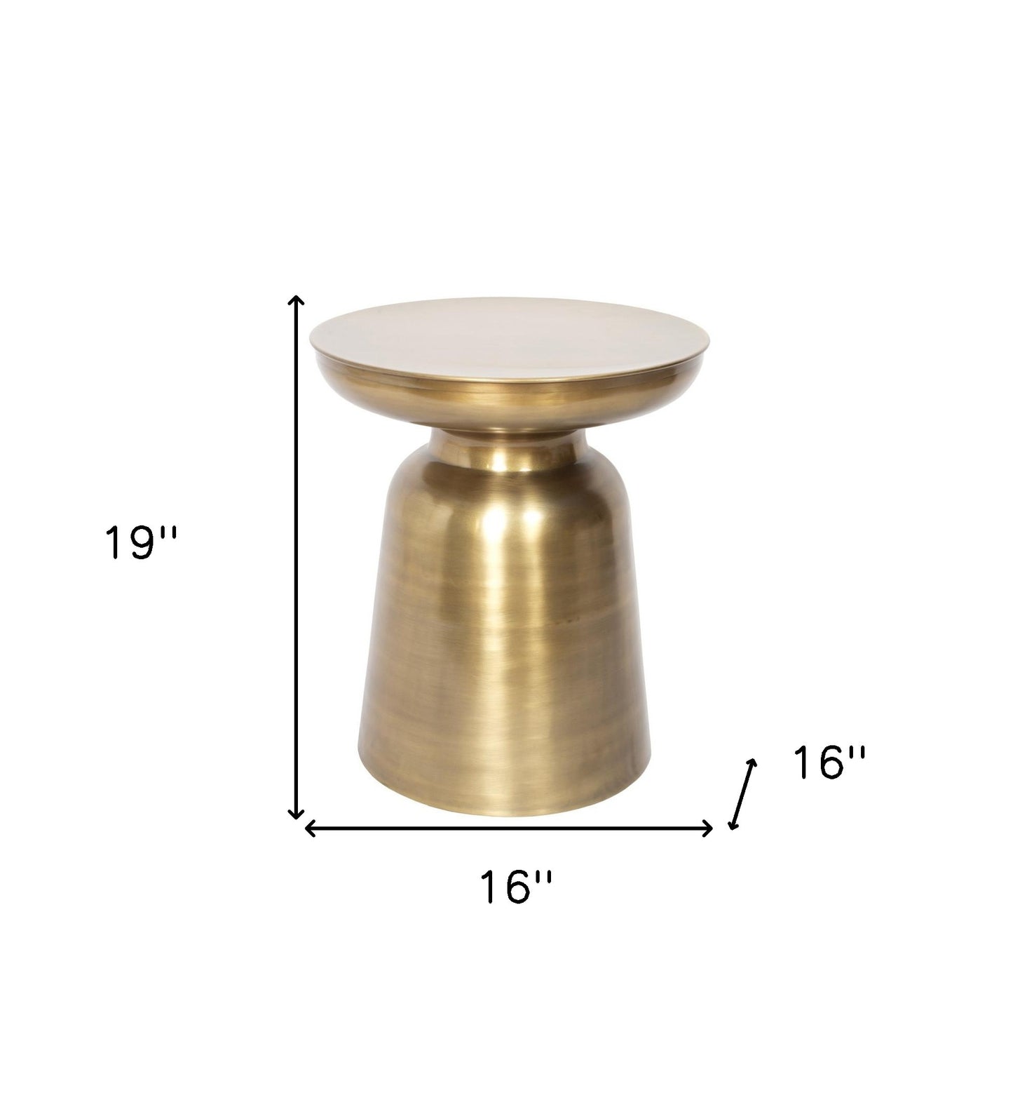 19" Gold Iron Round End Table