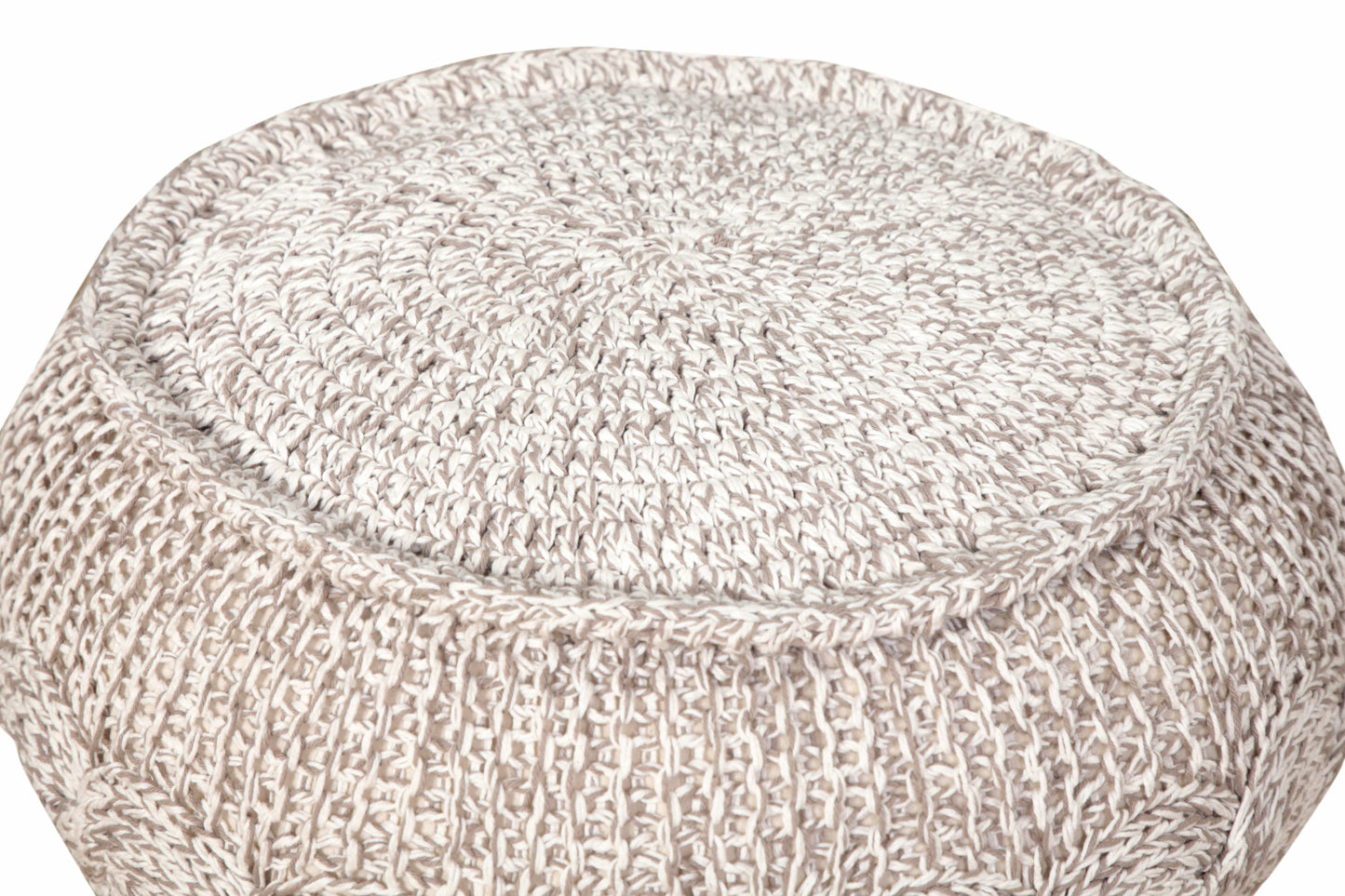 20" Beige 100% Cotton Ottoman