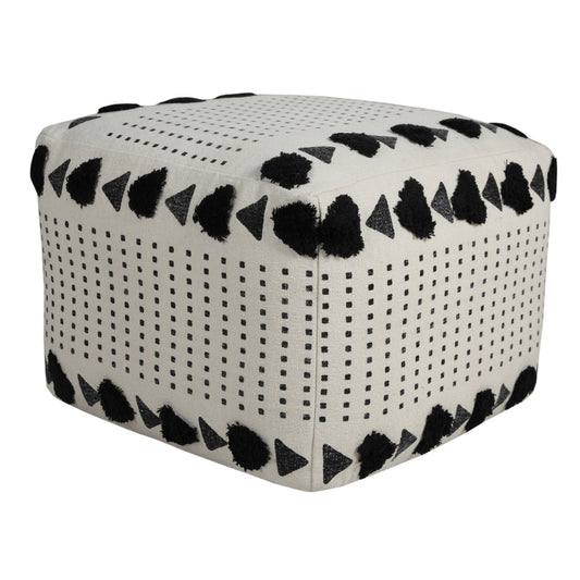 18" White 100% Cotton Ottoman