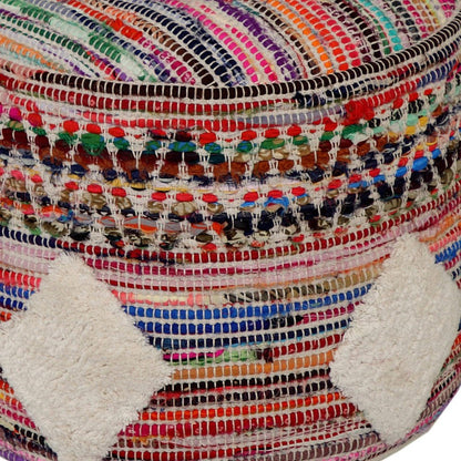 18" Rainbow Cylinder Geometric Pouf Ottoman