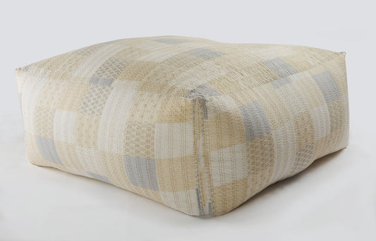 24" Red Patchwork Pouf Ottoman