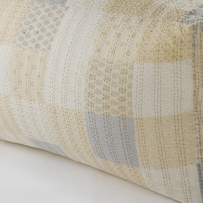 24" Red Patchwork Pouf Ottoman