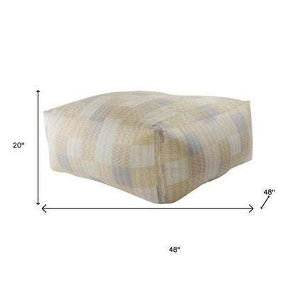 24" Red Patchwork Pouf Ottoman