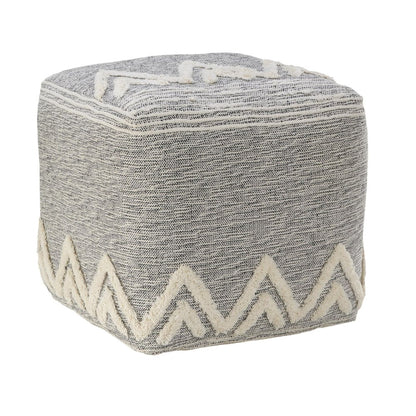 16" Gray Upholstery Pouf Ottoman
