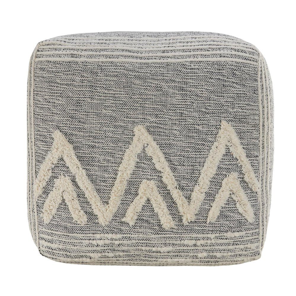 16" Gray Upholstery Pouf Ottoman
