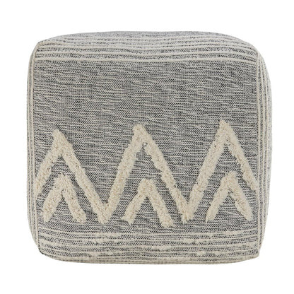 16" Gray Upholstery Pouf Ottoman