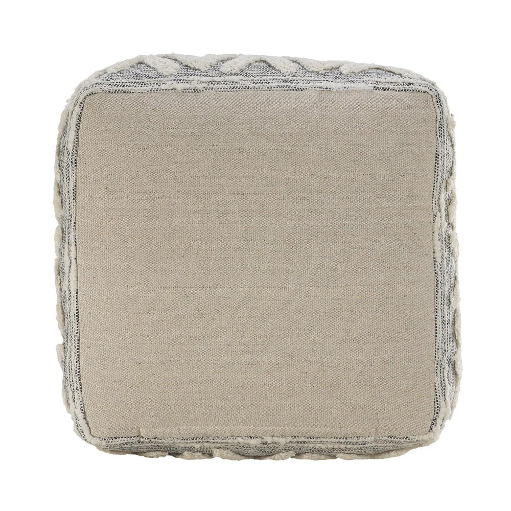 16" Gray Upholstery Pouf Ottoman