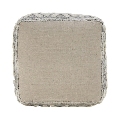 16" Gray Upholstery Pouf Ottoman