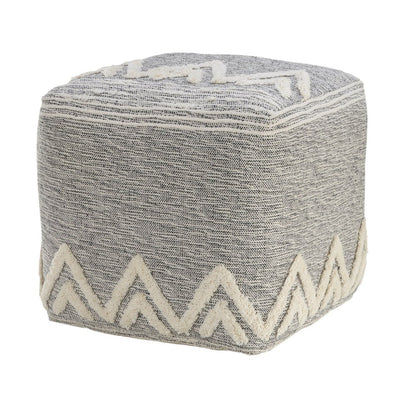16" Gray Fabric Pouf Ottoman