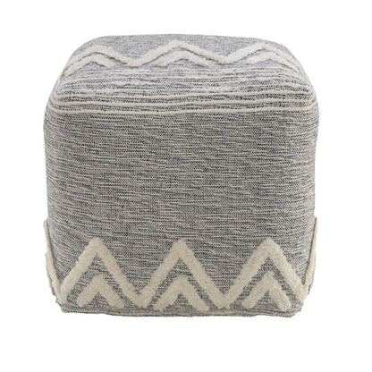 16" Gray Upholstery Pouf Ottoman