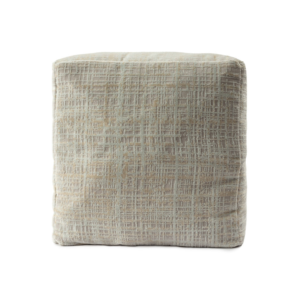 18" Beige Polyester Blend Ottoman