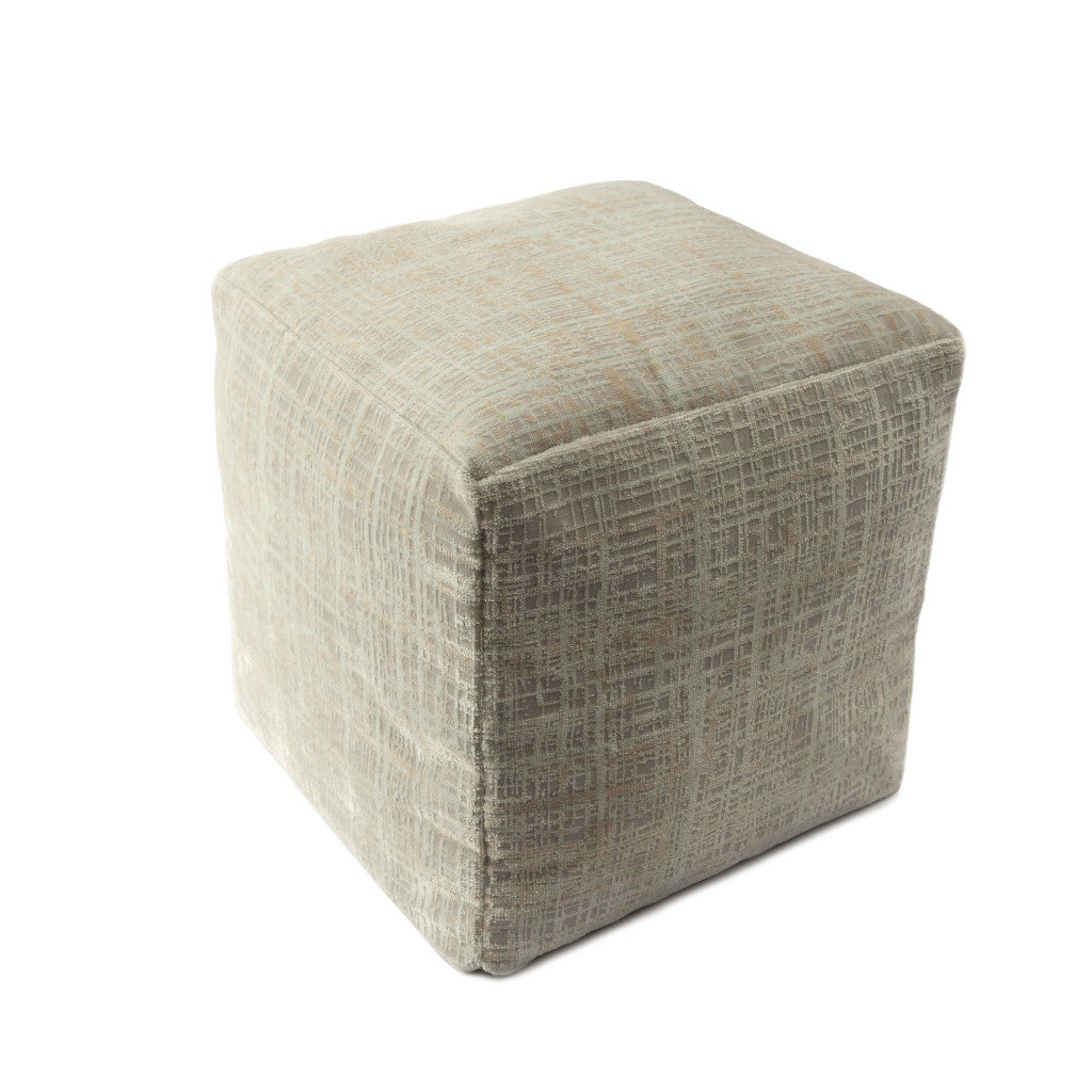 18" Beige Polyester Blend Ottoman