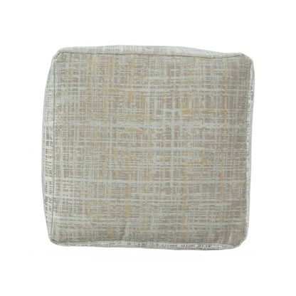 18" Beige Polyester Blend Ottoman