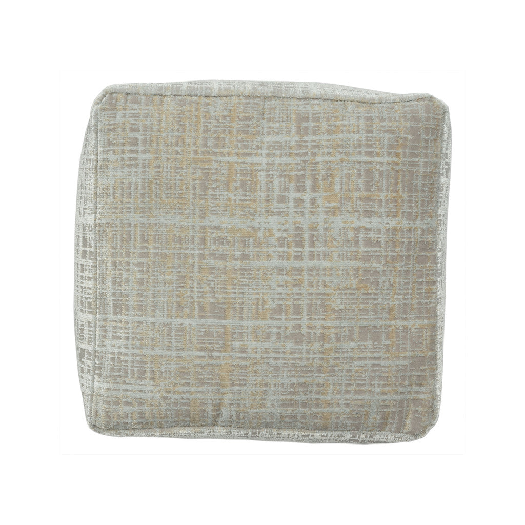 18" Beige Polyester Blend Ottoman