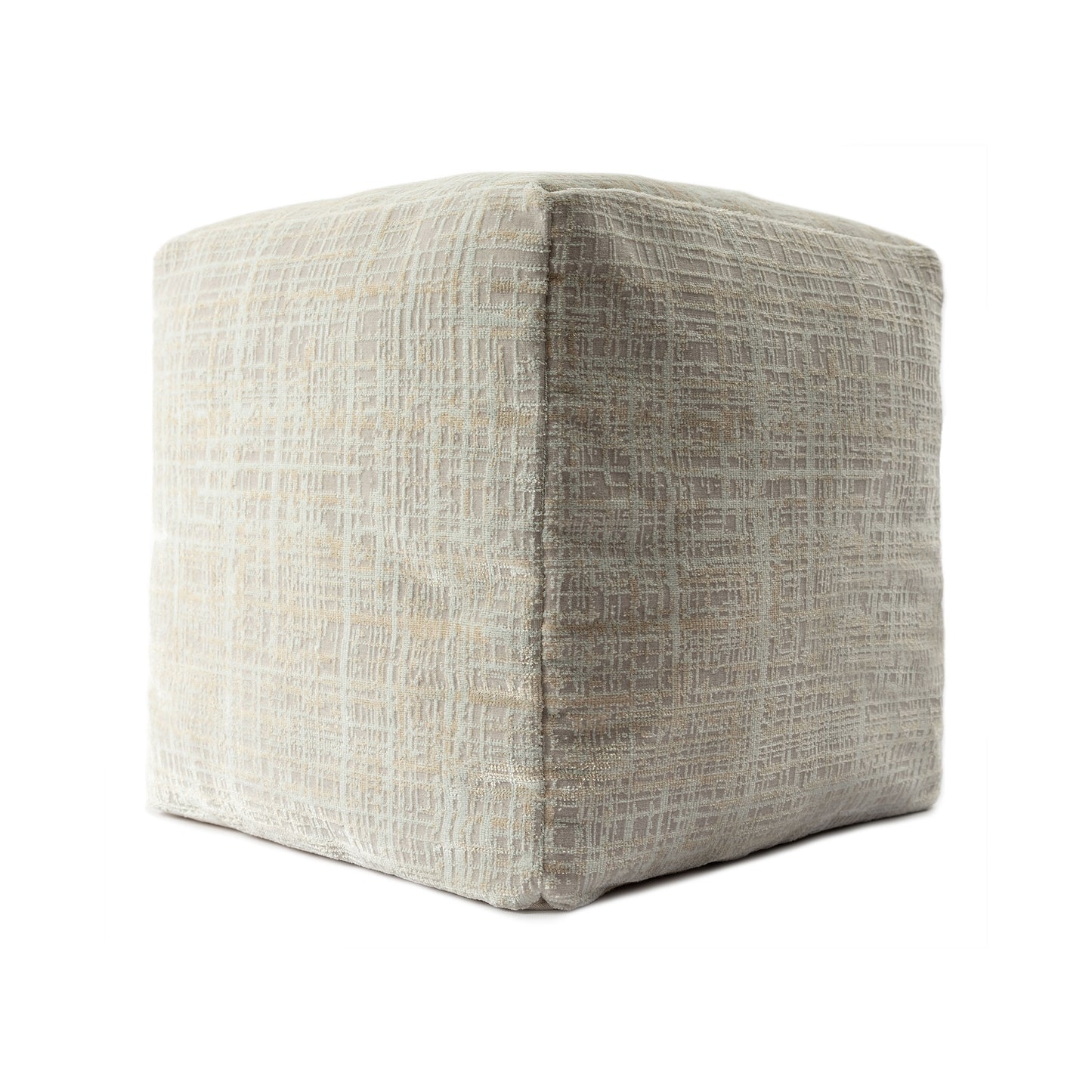 18" Beige Polyester Blend Ottoman